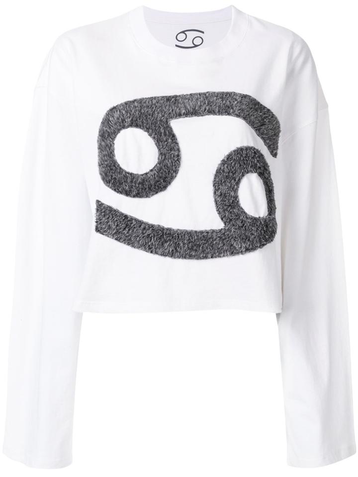 69 Faux Fur Logo Top - White