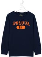 Ralph Lauren Kids Polo Rl 67 Print Sweatshirt, Boy's, Size: 6 Yrs, Blue
