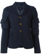 Comme Des Garçons Sleeve Appliqué Military Jacket, Women's, Size: Medium, Blue, Polyester