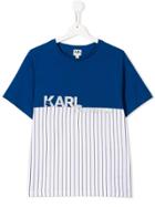 Karl Lagerfeld Kids Teen Colour Block T-shirt - Blue