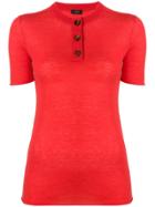 Joseph Short Sleeved Knitted Top - Red