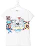 Kenzo Kids Teen Sea Creature Logo Print T-shirt - White