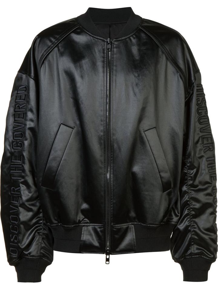 Juun.j Bomber Jacket, Men's, Size: 46, Black, Cotton/polyester/acetate