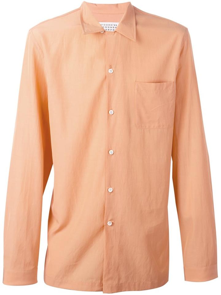 Maison Margiela Classic Long Sleeve Shirt, Men's, Size: 38, Yellow/orange, Cotton/cupro