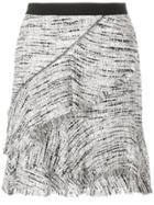 Karl Lagerfeld Boucle Skirt W/ruffles - Grey