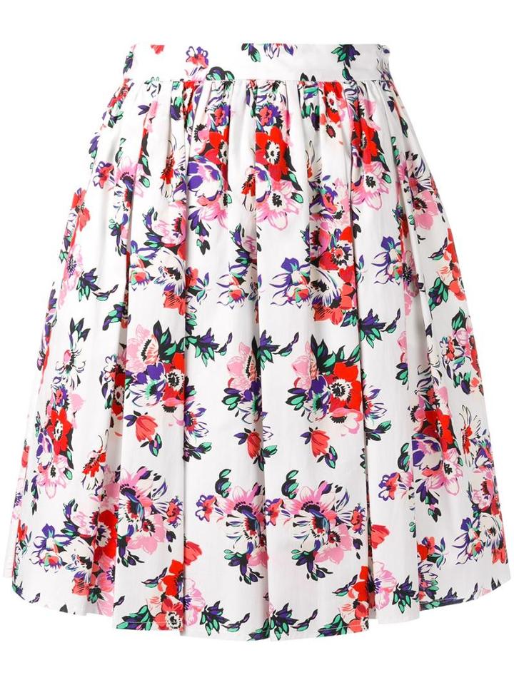 Msgm Gonna Fiore Skirt, Women's, Size: 42, White, Cotton
