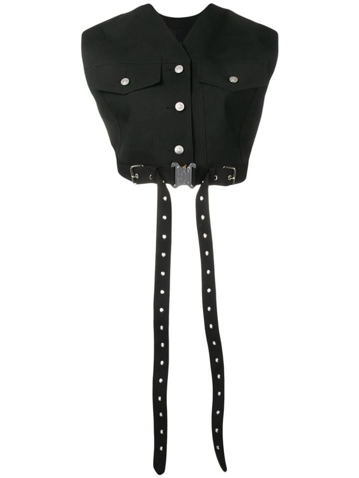 Mackintosh Alyx Black Bonded Wool Cropped Vest