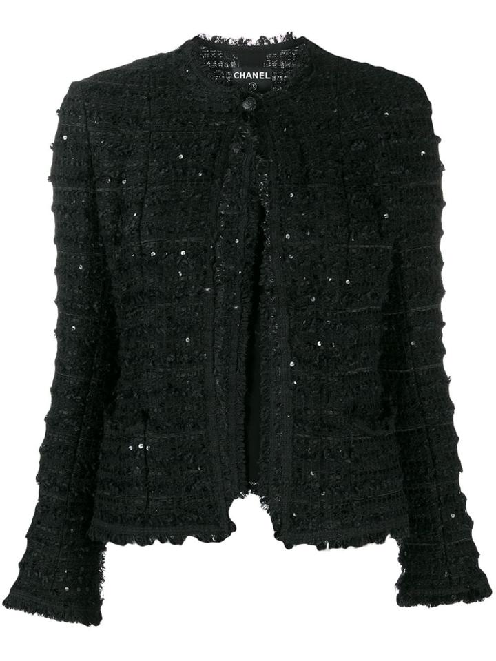 Chanel Pre-owned 2005's Sequined Tweed Jacket - Black
