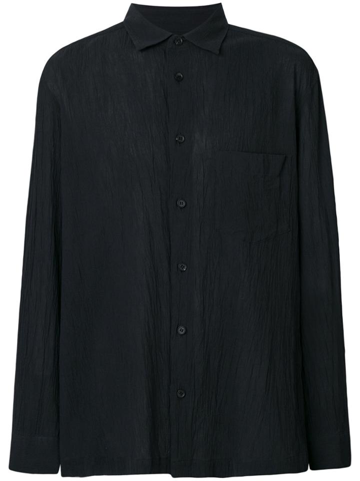 Issey Miyake Creased Effect Shirt - Black