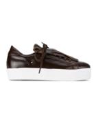 Sarah Chofakian Fringed Sneakers - Brown