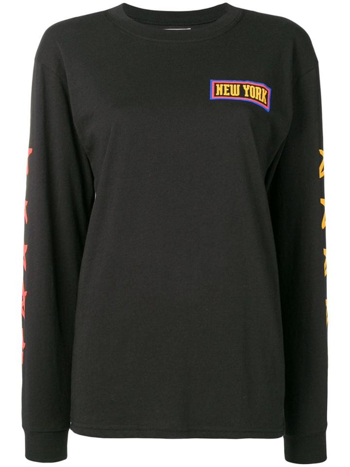 6397 Slogan Star Print Sweater - Black