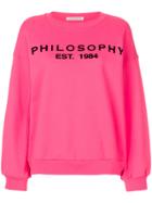 Philosophy Di Lorenzo Serafini Logo Print Sweatshirt - Pink & Purple