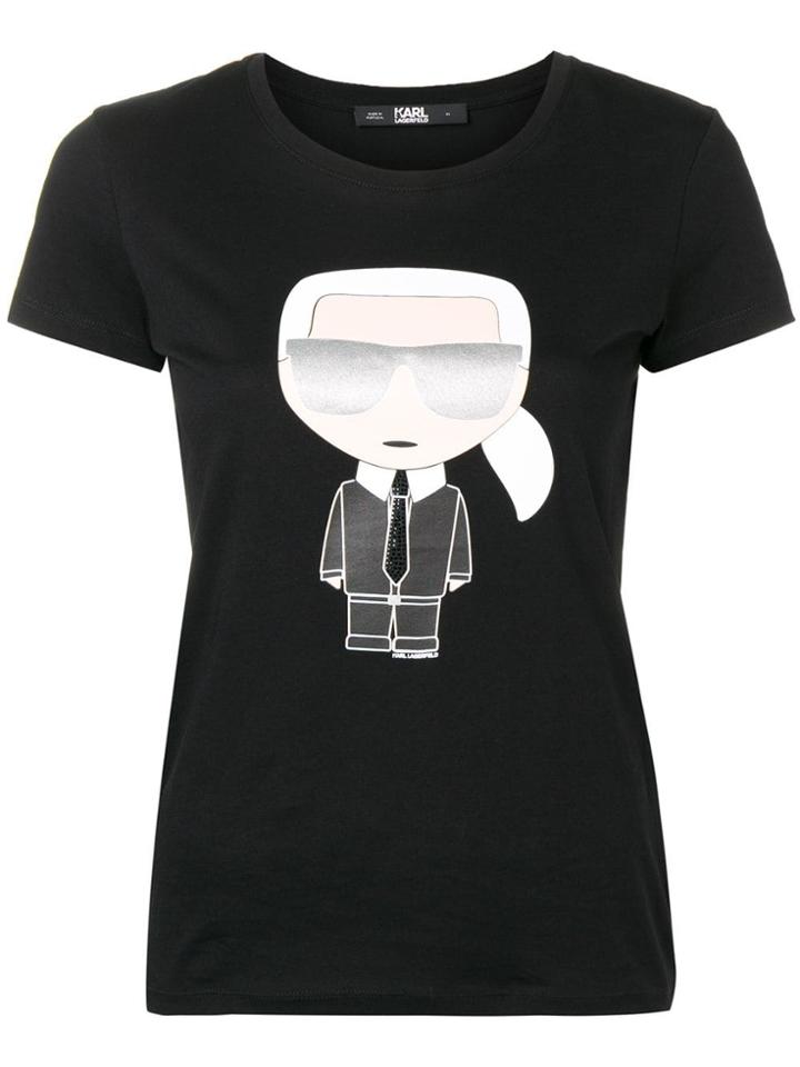 Karl Lagerfeld Logo Printed T-shirt - Black