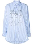 Each X Other Striped Printed Loose Shirt - Blue
