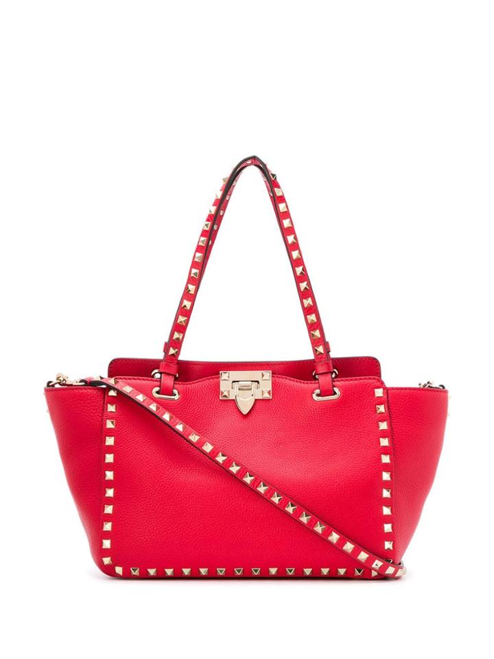 Valentino Valentino Garavani Small Rockstud Tote - Red