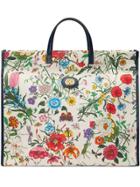 Gucci Large Flora Tote Bag - White
