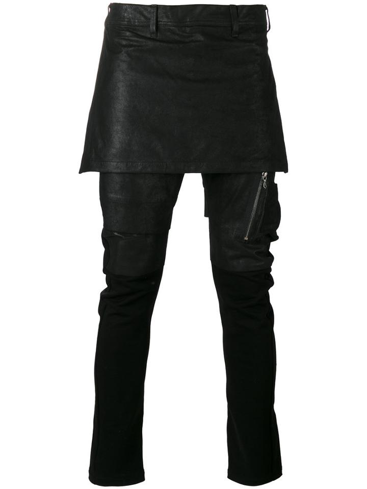 Julius - Skinny Trousers - Men - Cotton/cupro/lamb Fur - I, Black, Cotton/cupro/lamb Fur