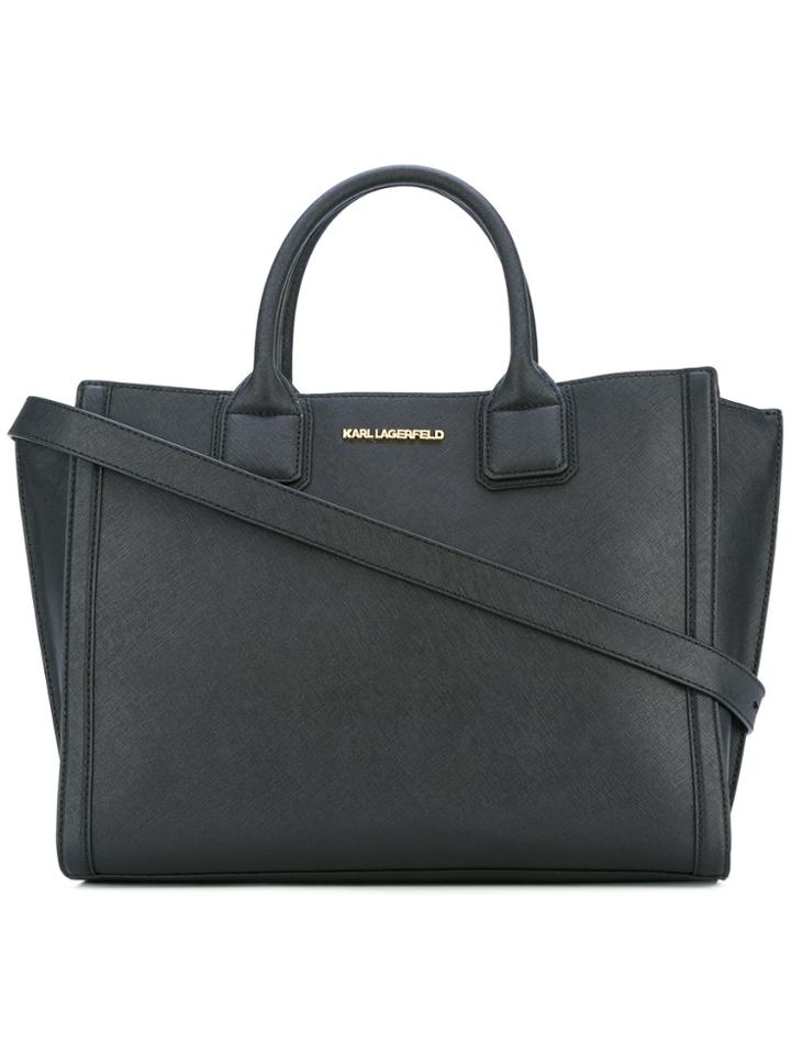 Karl Lagerfeld Logo Plaque Tote Bag - Black