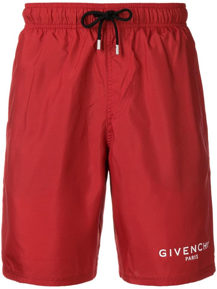 Givenchy Side Logo Swim Shorts - Red