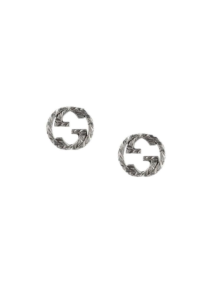 Gucci Interlocking G Earrings In Silver