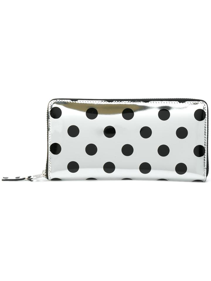 Comme Des Garçons Wallet Polka Dot Zip Wallet - Metallic