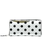 Comme Des Garçons Wallet Polka Dot Zip Wallet - Metallic