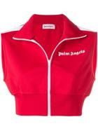 Palm Angels Cropped Zipped Gilet - Red