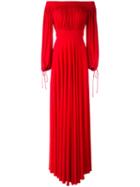 Alexander Mcqueen - Off The Shoulder Evening Dress - Women - Silk/polyamide/spandex/elastane/viscose - 44, Red, Silk/polyamide/spandex/elastane/viscose
