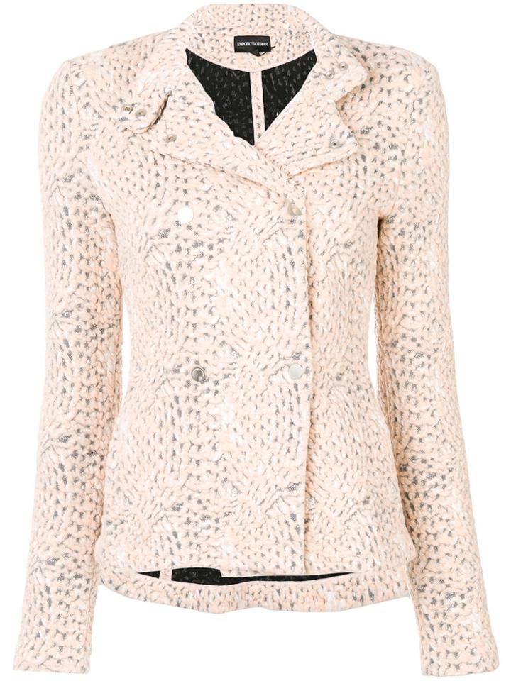Emporio Armani Knit Effect Fitted Jacket - Multicolour