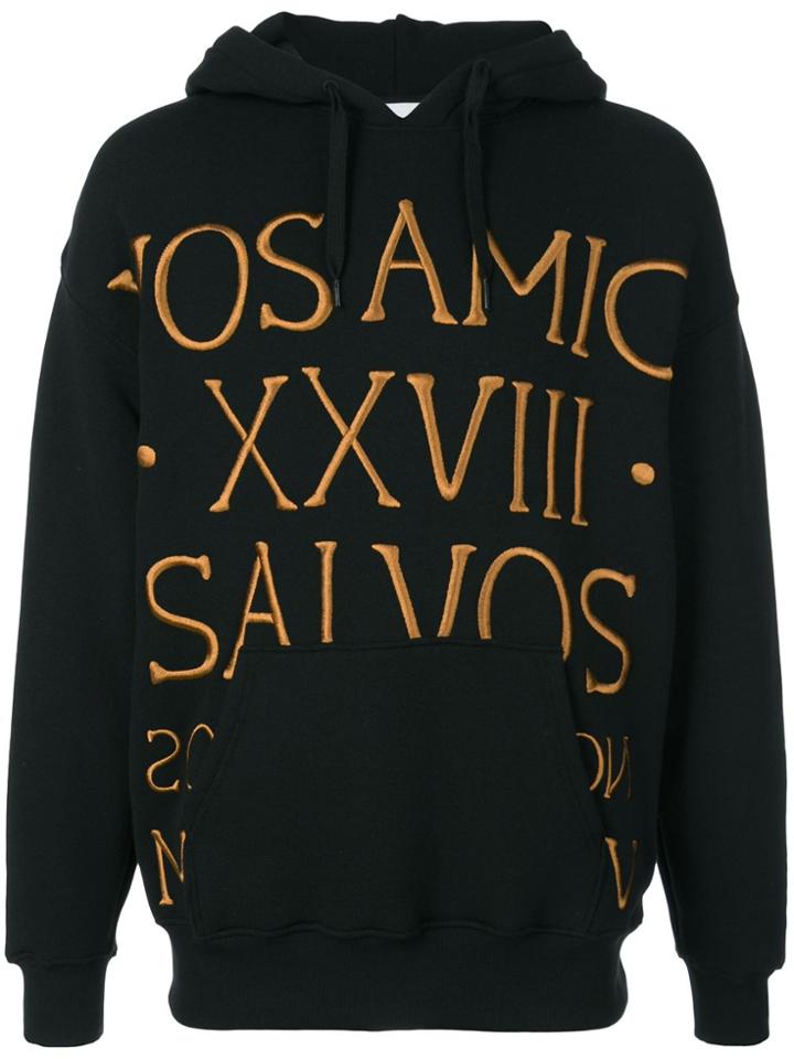 Moschino Roman Embroidered Hoodie - Black