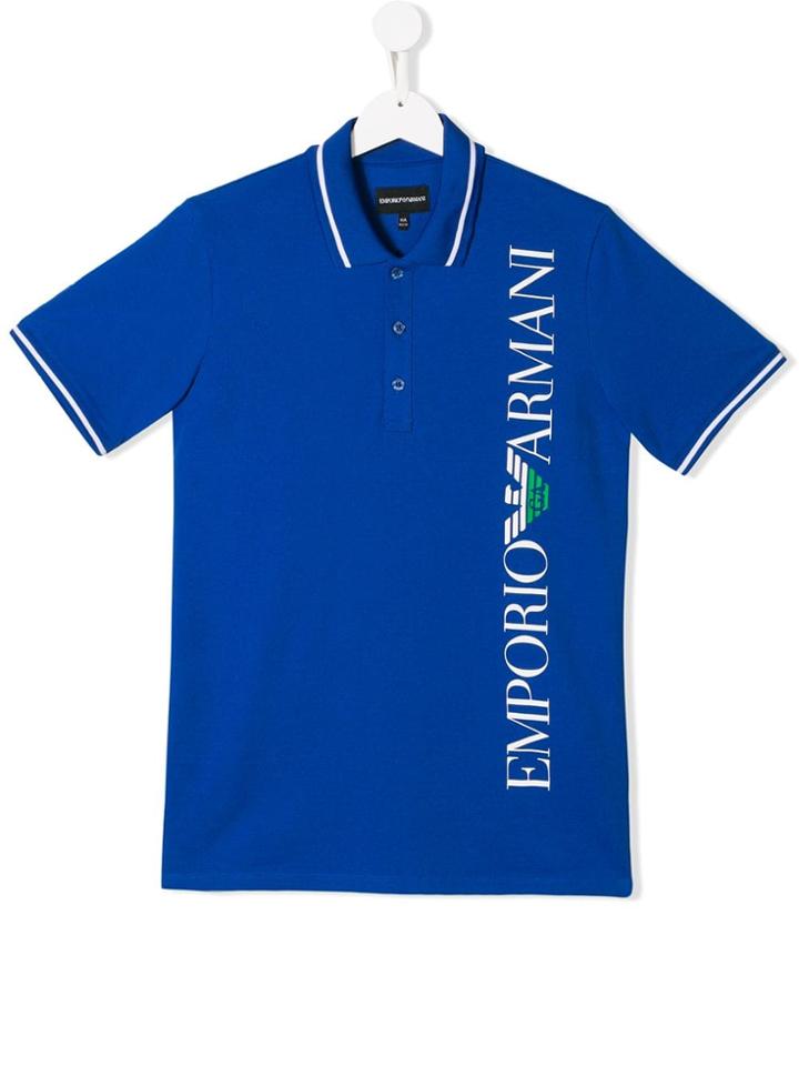 Emporio Armani Kids Logo Polo Shirt - Blue