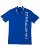 Emporio Armani Kids Logo Polo Shirt - Blue