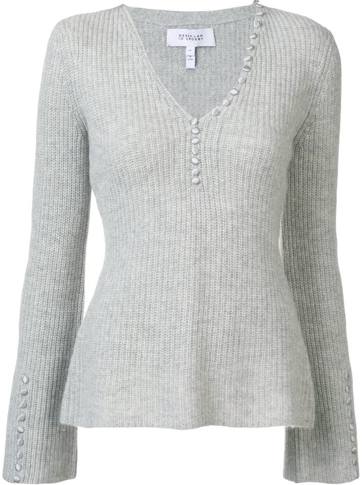 Derek Lam 10 Crosby V-neck Jumper, Women's, Size: Xs, Grey, Merino