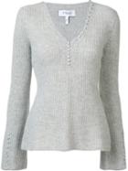 Derek Lam 10 Crosby V-neck Jumper, Women's, Size: Xs, Grey, Merino