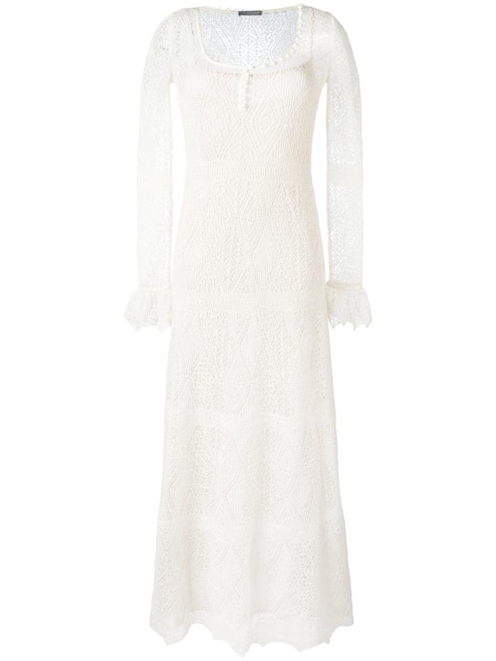 Alexander Mcqueen Long Lace Dress - White