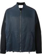 Ubi Sunt 'volume' Bomber Jacket, Men's, Size: 52, Blue, Polyamide/wool/linen/flax/cupro