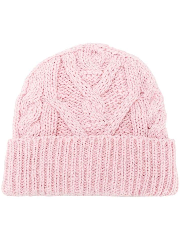 Thom Browne Aran Cable Hat - Pink