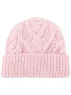 Thom Browne Aran Cable Hat - Pink