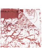 Lost & Found Ria Dunn Printed Scarf - Red