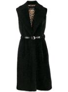 Ermanno Ermanno Sleeveless Belted Coat - Black