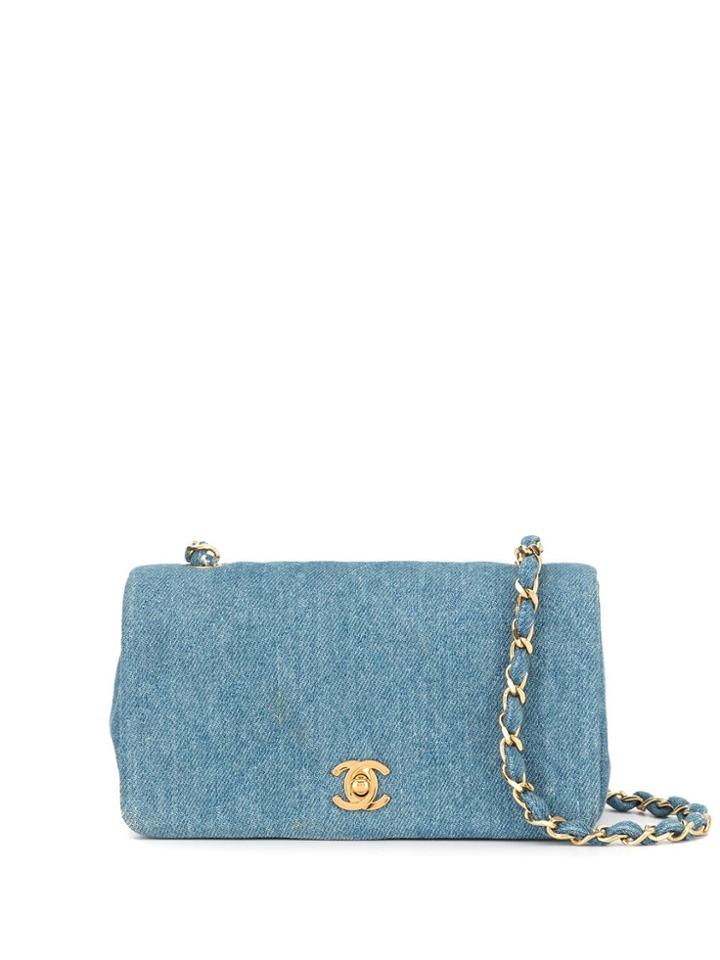 Chanel Pre-owned Chain Shoulder Bag Denim 85-93's - Blue