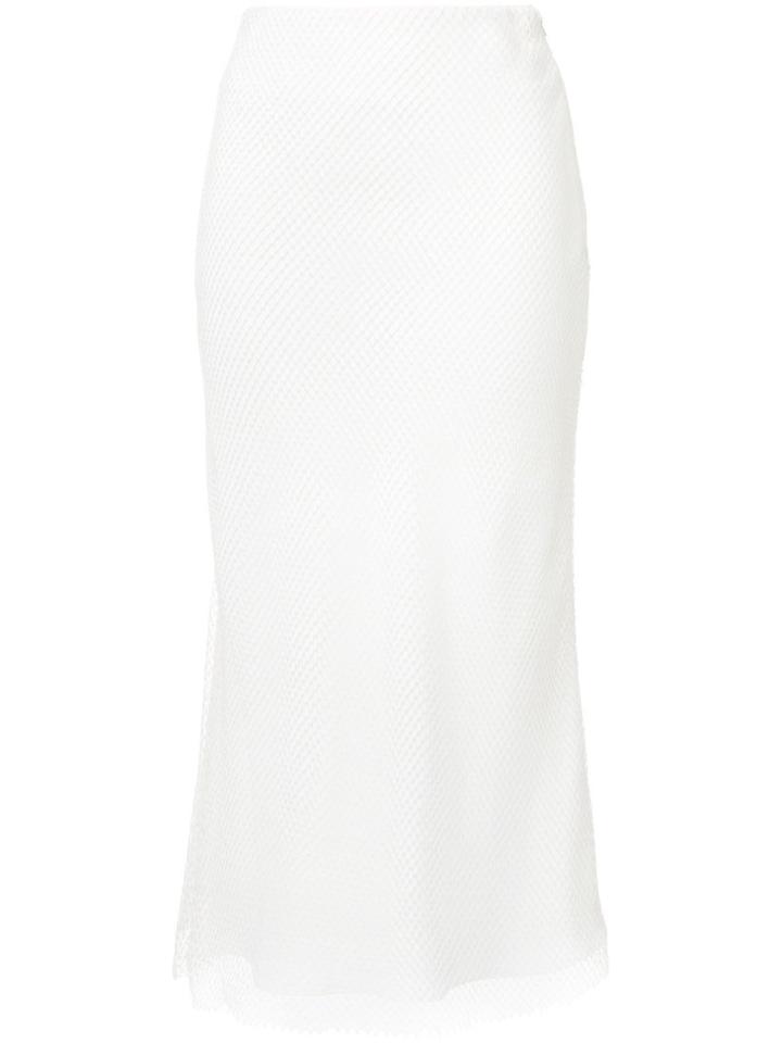 Christopher Esber - 'sheer Grid Reaction' Skirt - Women - Silk/cotton - 8, Women's, White, Silk/cotton