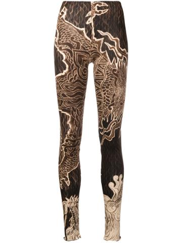 Jean Paul Gaultier Vintage Printed Leggings - Brown