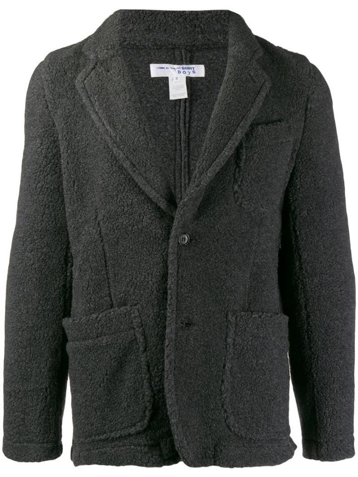 Comme Des Garçons Shirt Boys Textured Single Breasted Blazer - Grey