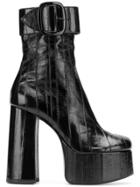 Saint Laurent Round Toe Boots - Black
