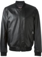 Michael Kors Leather Bomber Jacket, Men's, Size: Xl, Black, Leather/polyester/viscose