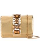 Gedebe - Stoned Clutch Bag - Women - Calf Leather/crystal - One Size, Grey, Calf Leather/crystal