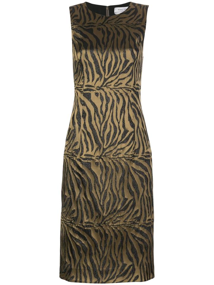 Prabal Gurung Tiger-print Sleeveless Sheath Dress - Gold