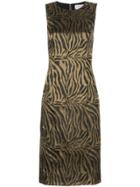 Prabal Gurung Tiger-print Sleeveless Sheath Dress - Gold
