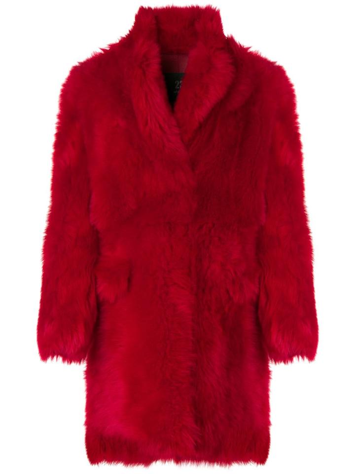 23 Out Of Rules All Over Shearling Coat - Red